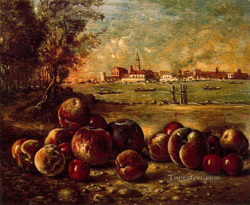 naturaleza muerta en paisaje veneciano Giorgio de Chirico Impresionista Pintura al óleo
